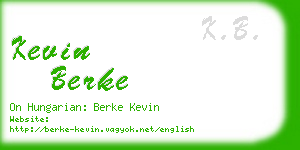 kevin berke business card